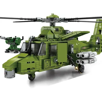 Jaunu 481pcs Lietderība Helikopters Celtniecības Bloki Modelis Ķieģeļu WW2 Militārās Sērija Rotaļlietas Chlidren