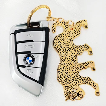 Jaunu apšuvuma sakausējuma pamanīja leopard kulons radošo pilienu eļļas leopards, jaguar keychain metāla piederumus pasūtījuma