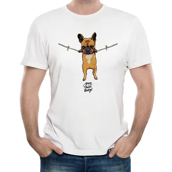 Jaunu Harajuku vasaras vīriešu t-krekls hipster atdzist Karājas tur, franču buldogs Mopsis apdrukas T-Krekls, funny suns dizaina ikdienas Topi Tee