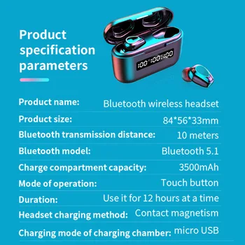 JAUNU TWS Sporta Bluetooth 5.1 Bezvadu Austiņas IPX5 Ūdensizturīgs Ar Uzlādes Kabelis Apakšā 9D HD Touch Contorl Austiņas