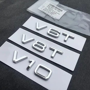 Jaunu V6T V8T 3D Metāla Spārnu Sānu Virsbūves Emblēmas, Emblēmu Uzlīme Ho Auto, Auto, Automašīnu Audi A3 A4 A5 A6 A1 Q3 Q5 Q7 Auto-Stils