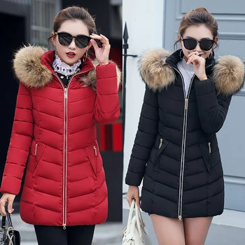 Jaunā korejiešu ziemas jaka sievietēm parkas kapuci dāmas apģērbu chaqueta mujer eleganti mēteļi un jakas sieviešu outwear 2019 BLD1273