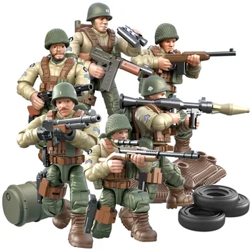 Jaunā Pilsētas Militārā Sērijas Celtniecības Bloki WW2 Karavīrs SWAT Darbības Rādītāji Izglītības Ķieģeļi Rotaļlietas zēniem ar RPG Ieroci, Ierocis