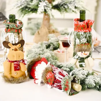 Jaunākās Ziemassvētku Vīna Pudeles Vāciņu Santa Claus Vīna Pudele, Soma, Ziemassvētku Rotājumi, Mājas, Vakariņas, Galda Dekori Jaunais Gads ir 2021.
