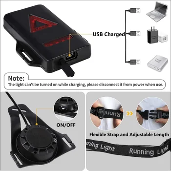 Jaunākās Āra Sporta Velo Lukturi Q5 LED Nakts Velo Lukturīti, Darbojas Velosipēdu Brīdinājuma Gaismas USB Maksas Krūtīm Lampas Lāpu