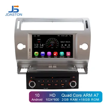 JDASTON Android 10 Auto DVD Atskaņotājs Citroen C4 Quatre Triumfs Multivides Video Atskaņotājs 2G RAM, WIFI, GPS Navigācija, Radio, Stereo