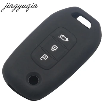 Jingyuqin 30pcs/daudz Silikona Atslēgu Segtu Fob Gadījumā Renault Kadjar Koleos Megan Flip Locīšanas Tālvadības Atslēga Ar 3 Pogām ar Auto Stils