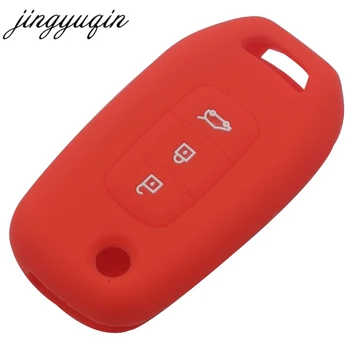 Jingyuqin 30pcs/daudz Silikona Atslēgu Segtu Fob Gadījumā Renault Kadjar Koleos Megan Flip Locīšanas Tālvadības Atslēga Ar 3 Pogām ar Auto Stils