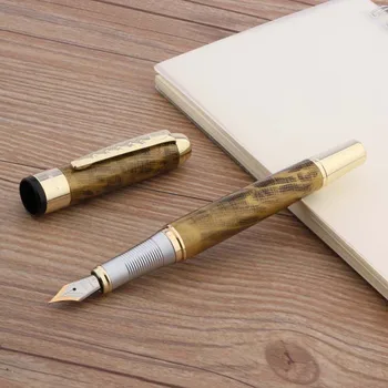 Jinhao 250 dāvanu pildspalvas melnu līniju metāla, Zelta Apdari M Nib Tintes Pildspalvu