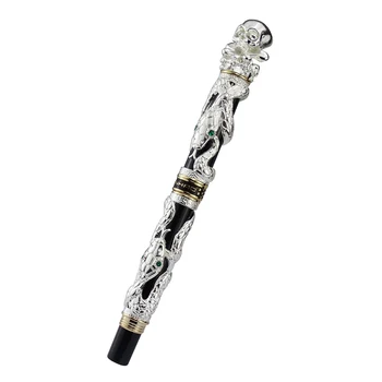 Jinhao Metāla Vintage Rollerball Pildspalvu Galvaskausa Skelets Soda Punktam 0.5 mm Unikāls Pildspalvas uzgali Smago Kolekcija Sudraba Krāsā Biroja Dāvanu Pildspalvas