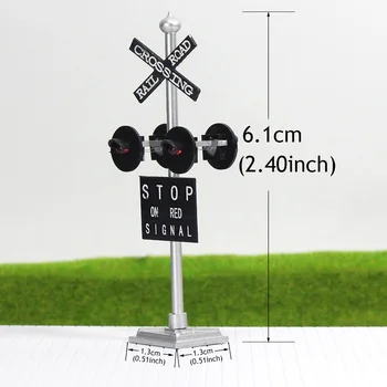 JTD87RP 1 komplekts HO Mēroga Dzelzceļa Šķērsošanas Signālu LED Galvas Modeļa Satiksmes Singal un plates Flasher