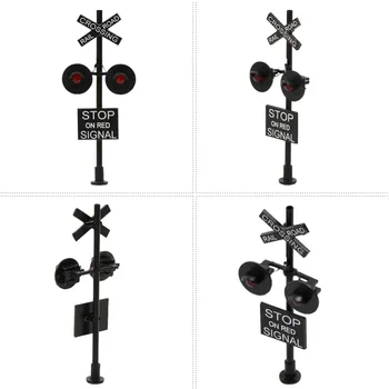 JTD87RP 1 komplekts HO Mēroga Dzelzceļa Šķērsošanas Signālu LED Galvas Modeļa Satiksmes Singal un plates Flasher