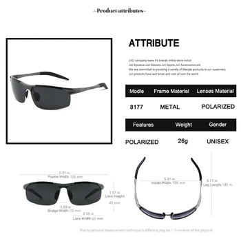JŪLIJS Vīriešu Sporta Stila Polarizētās Saulesbrilles Vīriešiem Ceļojumu Oculos Braukšanas Golfa Neatsavināmas Alumin magnija Metāla Rāmja Brilles