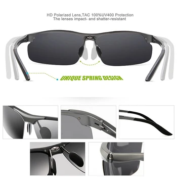 JŪLIJS Vīriešu Sporta Stila Polarizētās Saulesbrilles Vīriešiem Ceļojumu Oculos Braukšanas Golfa Neatsavināmas Alumin magnija Metāla Rāmja Brilles