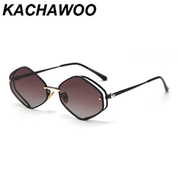 Kachawoo sieviešu retro saulesbrilles vīriešiem polarizētās dimanta formas mazajiem, saules brilles metāla dobās modes briļļu unisex puse dāvanas