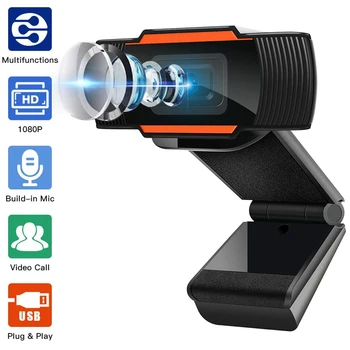 Kamera, 1080P, 720P, 480P Full HD Tīmekļa Kameru, iebūvētu Mikrofonu, USB Spraudni Web Cam PC Datora Mac Klēpjdatoru Darbvirsmas YouTube Skype