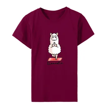 Karikatūra Aitu T Krekls Sievietēm Cute Dzīvnieku Iespiesti Plus Lieluma Īsām Piedurknēm Tee Top Vasaras Brīvdienu Sievietes Smieklīgo T-kreklu Camiseta Mujer