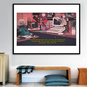 Karikatūra Anime Japāņu Meitene Violeta Stila Atgādinājums Sienas Kanvas Glezna Plakāti un Izdrukas., Mākslas Eju Dzīvojamā Istaba Unikāls Apdares