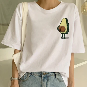 Karikatūra Avokado Vegāns Īsām Piedurknēm Gudrs T-krekls Sieviešu Mazu, Svaigu Gadījuma T Krekls Harajuku Ullzang Tshirt Modes Top Tee Sieviete