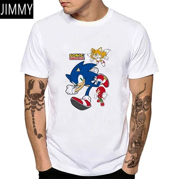 Karikatūra Sonic Piedzīvojumu Drukāt Īsām Piedurknēm Kokvilnas Tshirts Zēns Meitene Sonic Ezis Kostīmu Tee Top Sega Attēls T Krekls YM044B