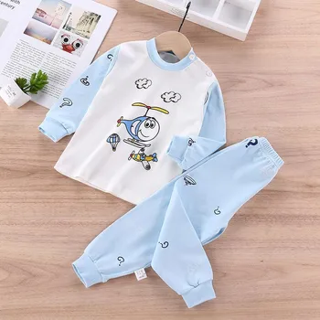 Karikatūras Bērnu Pidžamas Uzvalks Zēniem Pijama Sleepwear Baby Boy Apģērbs Apakšā T-Krekli Bērnu Pidžamas Mājās Sporta Tērps, Apģērbs