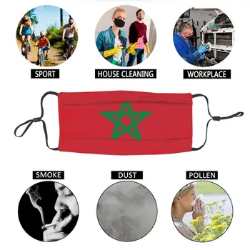 Karoga Marokas Kas Nav Vienreizējās Lietošanas Sejas Maska Unisex Pieaugušo Anti Putekļu Aizsardzības Vāks, Respiratori Muti-Purns