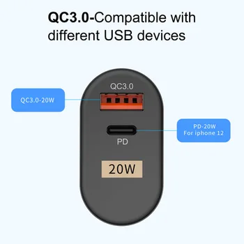 KARSTĀ 20W USB C Tipa Lādētājs iPhone 12 Pro Mini Max Ātri Uzlādēt 3.0 QC PD 20W USB-C Ātrās Uzlādes Ceļojumu Sienas iPhone 12