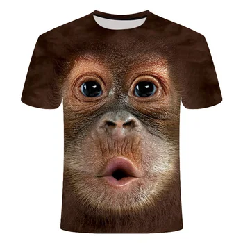 Karstā 3D Orangutan T-krekls 2019 Vīriešu un Sieviešu Modes Dzīvnieku Print Funny Mērkaķis ar Īsām Piedurknēm Vasaras Top T-Krekls, T-Krekls Vīriešiem S-6XL