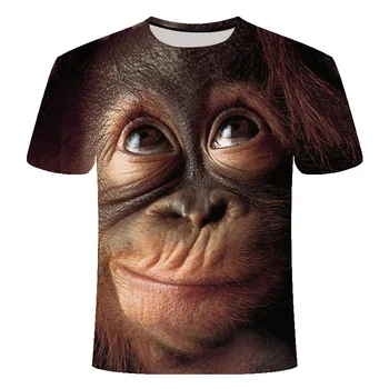 Karstā 3D Orangutan T-krekls 2019 Vīriešu un Sieviešu Modes Dzīvnieku Print Funny Mērkaķis ar Īsām Piedurknēm Vasaras Top T-Krekls, T-Krekls Vīriešiem S-6XL