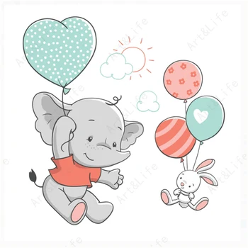 Karstā Jauns Metāla Griešanas Mirst Cute Elephant Rubbit Balonu Trafareti, lai Padarītu Scrapbooking Albumu Dzimšanas dienas Kartes Spiešanu Die Cut