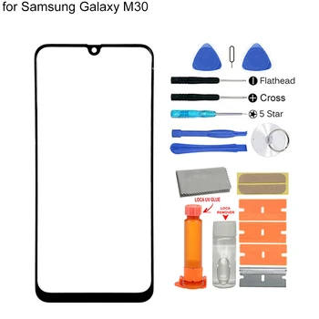 Karstā Priekšējā Stikla Ekrānā, Remonta Komplekts ar instrumentiem, Līme Samsung Galaxy M10 M20 M30 M40 Touch Screen Ārējais Stikls Rezerves Daļas