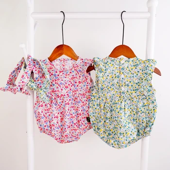 Karstā Pārdot Summer Infant Bērnu Apģērbs, Salds Ziedu Mantija, Jaundzimušo Meiteņu Drēbes Jaunas Kokvilnas Toddler Kombinezonus Foto Prop Ar Galvu
