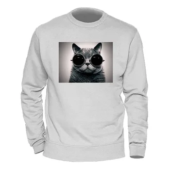 Karstā Zaudēt Rudenī, Vīriešu Krekli Modes garām Piedurknēm Kaķis Drukāšanas Modelis Džemperis Top sporta Krekls Regulāri Fit 2020