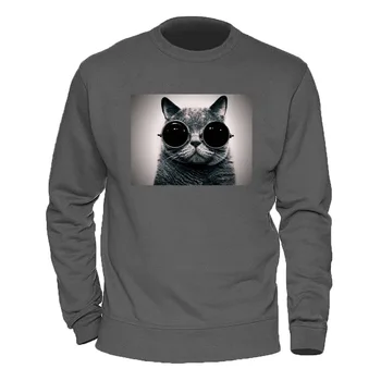 Karstā Zaudēt Rudenī, Vīriešu Krekli Modes garām Piedurknēm Kaķis Drukāšanas Modelis Džemperis Top sporta Krekls Regulāri Fit 2020