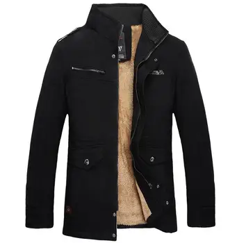 Karstā ziemas vīriešu kokvilnas jaka, bieza, silta jaka, Plus samta gadījuma men 's mētelis silts Mētelis Vējjaka