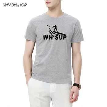 Kas Sup Smieklīgi Izdrukāt T Krekls Mens Stand Up Paddle Board Sporta T-krekls Vasaras Modes Īsām Piedurknēm Kokvilnas Tee Kreklu Masculina
