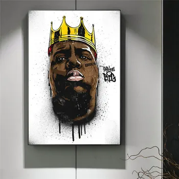 Kauna B. I. G Biggie Smalls Tupac 2PAC Shakur Hip Hop Gleznu Plakātu Izdrukas Sienas Mākslu, viesistaba, Mājas Dekoru Cuadros