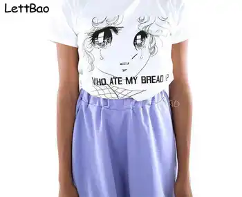 Kawaii Apģērbu Harajuku T-Krekls Anime, Manga, Kas Ēda Maizi Japāna Konfektes Vīriešu T-krekls ar Īsām Piedurknēm O-veida Kakla Modes Estētisko Tshirt