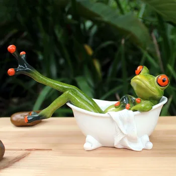 Kawaii Radošo 3D Sveķu Varžu Figūriņas Cabochon Amatniecības Sēž Tualetes Rotājumi Mājas Dekoru Sveķu Varde mājas piederumi
