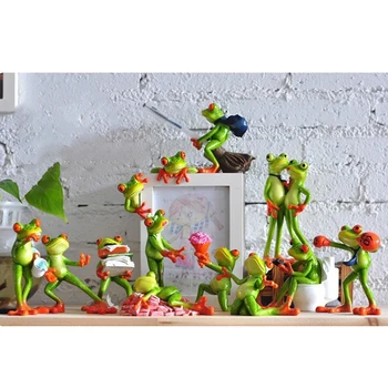 Kawaii Radošo 3D Sveķu Varžu Figūriņas Cabochon Amatniecības Sēž Tualetes Rotājumi Mājas Dekoru Sveķu Varde mājas piederumi