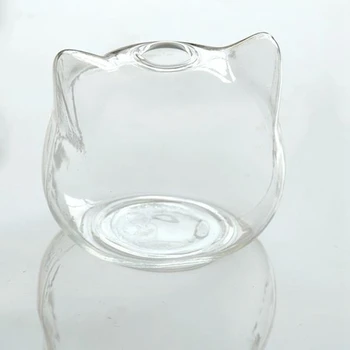 Kaķis Formas Stikla Vāze Hidroponiskas Augu Ziedu Vāze Terārija Konteineru Pot Dekoru Mākslas Dāvana