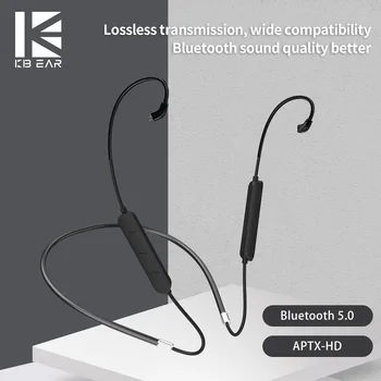 KBEAR S1 Bluetooth 5.0 Modernizētas Austiņu Kabeli, Bezvadu 2PIN/TFZ/MMCX earbuds kabeļu APTX-HD tehnoloģiju KBEAR KS2 KB04 TRI I3 I4