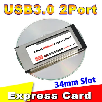 Kebidumei Augstas Pilnu Ātrumu Express Card Expresscard USB 3.0 2 Porta Adapteris 34 mm Converter 5Gbps Pārsūtīšanas intensitāte