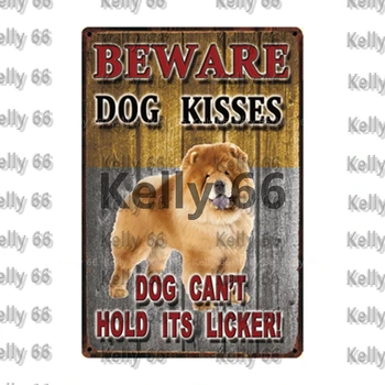 [ Kelly66 ] Uzmanieties Suns Skūpsti Dachshund Robežu Kollijs Metāla zīmju Skārda Plakātu Mājas Dekori Bāra Sienas Mākslas Glezniecības 20*30 CM Izmērs Dy105