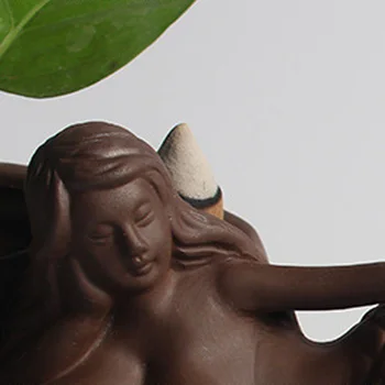 Keramikas Brūna Sirēna Vīraks Degļu Statuja Deglis Statuetes Statuja Mājas Dekoru Tea House Guļamistaba Galda Dekorēšana Liels kā Dāvanu