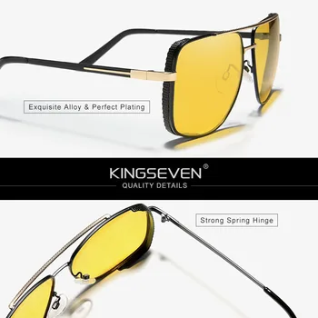 KINGSEVEN 2020. gadam Dizaina JAUNO Slīpumu Polarizētās Lēcas, saulesbrilles, Vīriešu Nakts Redzamības Brilles Braukšanas lunette de soleil