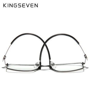 KINGSEVEN Vīriešu Brilles Ultravieglajiem Optiskās Brilles Titāna Rāmja Materiāls Tuvredzība Recepšu Brilles Silikona Templis Dizains