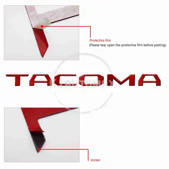 KJAUTOMAX Toyota Tacoma-2018 Tailgate Vēstuli ievieto SARKANĀ Augstas Kvalitātes PVC Uzlīme