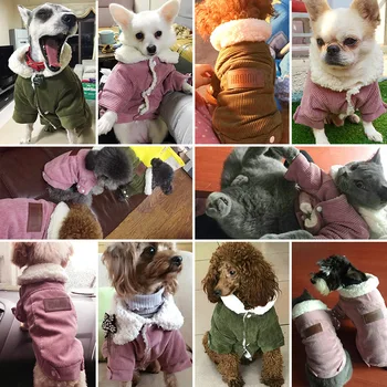 Klasisks Ziemas Mājdzīvnieku Apģērbu Maziem Suņiem Sabiezēt Siltu Vilnas Kucēns Suns Mētelis, Virsjakas, Franču Buldogs Chihuahua Apģērbu (Dungriņi)
