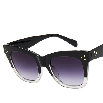Klasiskā Kaķu Acu Saulesbrilles Sieviešu Vintage Lielgabarīta Slīpums Saules Brilles Toņos Sieviešu Sexy Luksusa Zīmola Dizaineru Brilles UV400